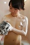 Sassy Japanese MILF has some soapy foreplay getting pleasure with a sexually intrigued stallion