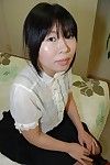 Sassy Japanese MILF removes clothes down and receives her smooth on top gash fingered