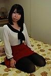 Shy Japanese hottie in tube undressing and vibing her  vagina