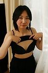 Shy oriental MILF in hose Junko Konno getting rid of her garments