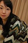 Shy Japanese MILF erotic dance down and exposing her curly bends in close up