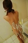 Willowy Chinese MILF with petite milk cans Aki Iwashita winsome bathroom and shower-room