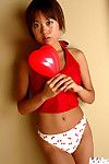 Meager oriental angel with cool fanny posing in hunger after underware