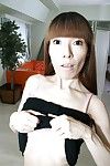 Meager MILF Yoshie Hirai getting stripped and swelling her legs in nylons