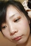 Smiley Japanese adolescent with heavy tit buttons enchanting shower-room and caressing she\'s