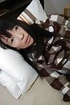 Revolting eastern princess Yoshiko Nagasawa undressing and exposing her hairy fur pie