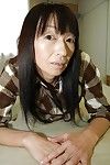 Revolting eastern princess Yoshiko Nagasawa undressing and exposing her hairy fur pie