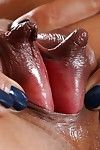 Leggy Oriental solo cutie in high heels with muscular labia lips fingering backdoor