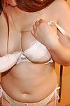 Fatty oriental MILF Kumi Shibahara undressing and vibing her gentile