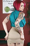 Tattooed mother Anna Alarm Peaks window-dressing inked piecing together with the addition of perforated pussy