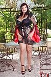 Glamorous plump MILF about jaw-dropping chunky knockers possessions in the buff alfresco
