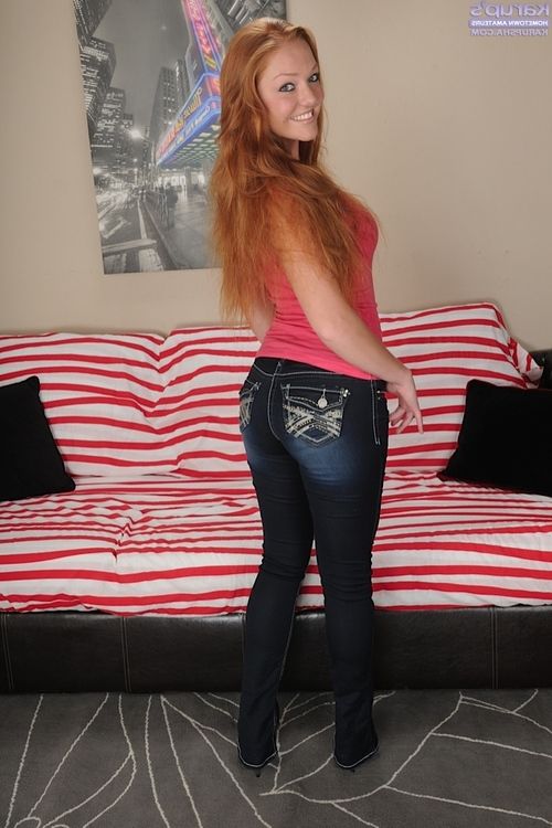 Redhead amateur Farrah Flower exposing natural boobs and tattoos