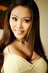 Lingerie porn model Maya Simone shows her perfect Asian big tits