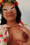 Traditional folk dress wearing asian slut gets her ass fucked