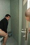 Mature mariette loves to suck and fuck on a toilet