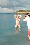 Big tits girls posing on beach big boob paradise week