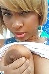 Beautiful big black titties shot in selfie close ups