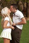 Outdoor blowjob done by an wonderful blonde beauty Cameron Dee