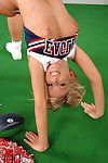 Blonde cheerleader babe Tiffany Rousso exposing big all natural tits