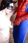 Tattooed cosplay fetish girl Harmony Reigns sucks cock & takes cum on tits
