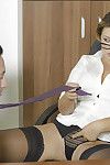 Glasses attired office worker Anna Polina receiving hardcore banging
