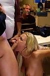 Sexy babe gets tied up, punished and fucked by group of guys