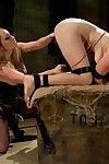Babe gets tied, tortured with electricity and fucked by lezdom