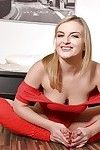 Flexible Euro babe Jemma Valentine exposing phat teen ass and big tits