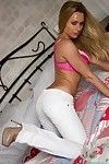 Perfect blonde holly in her tight white jeans