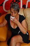 Naughty mature lady playing with her toy boy