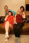 Four mature and young lesbians go wild