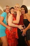Four mature and young lesbians go wild