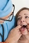Submissive patient cums at the fetish gyno exam