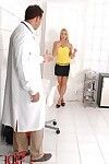 Hot blonde has bare ass spanked by kinky Gyno doctor with BDSM tendencies