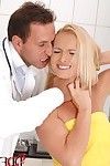 Hot blonde has bare ass spanked by kinky Gyno doctor with BDSM tendencies