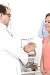 Slut with small tits and shave pussy visited a doctor to check out pussy