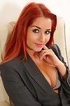 Redhead secretary with awesome tits