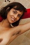 Smoking hot Indian babe with hairy armpits Sonya N stripping in the bath