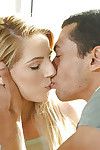 Young blond Bella Rose parking pierced cunt atop BBC during interracial sex