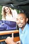 Slutty chick Delilah Strong gets mouth fucked by a black lad in the car