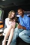 Slutty chick Delilah Strong gets mouth fucked by a black lad in the car