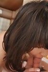 Horny asian gal Satoko Aragaki gets her hairy cunt cocked up and creampied