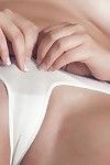 Solo girl Jillian Janson sporting erect nipples while masturbating