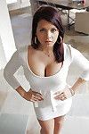 Latina babe Keisha Grey freeing big teen tits and trimmed vagina