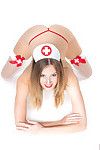 Leggy ashley lane strips off her slutty nurse uniform