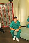 Hot babe in surgeon uniform Andy San Dimas stripped and fucked