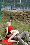 Young blonde girl getting fucked in public places