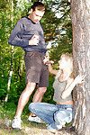 Filthy blonde teen babe Suzanna gets fucked hardcore outdoor