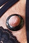 Aged UK doll Lady Sarah exposing her pierced vagina for close ups