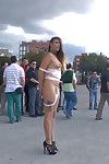 Hot slut camil is dragged around town by sexy sandra romain. she's humiliated wi